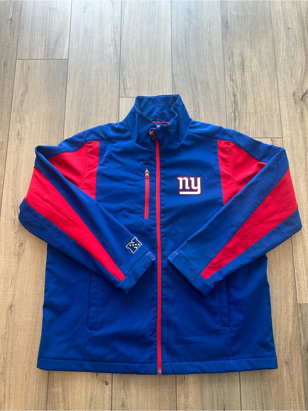 NFL NY Giants Blue and Red Full-Zip Performance Jacket